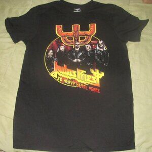 JUDAS PRIEST 50 Heavy Metal Years Tour T-Shirt with band photo. Size Medium. New